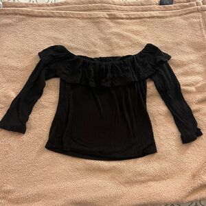 La Hearts Black Off-Shoulder Blouse